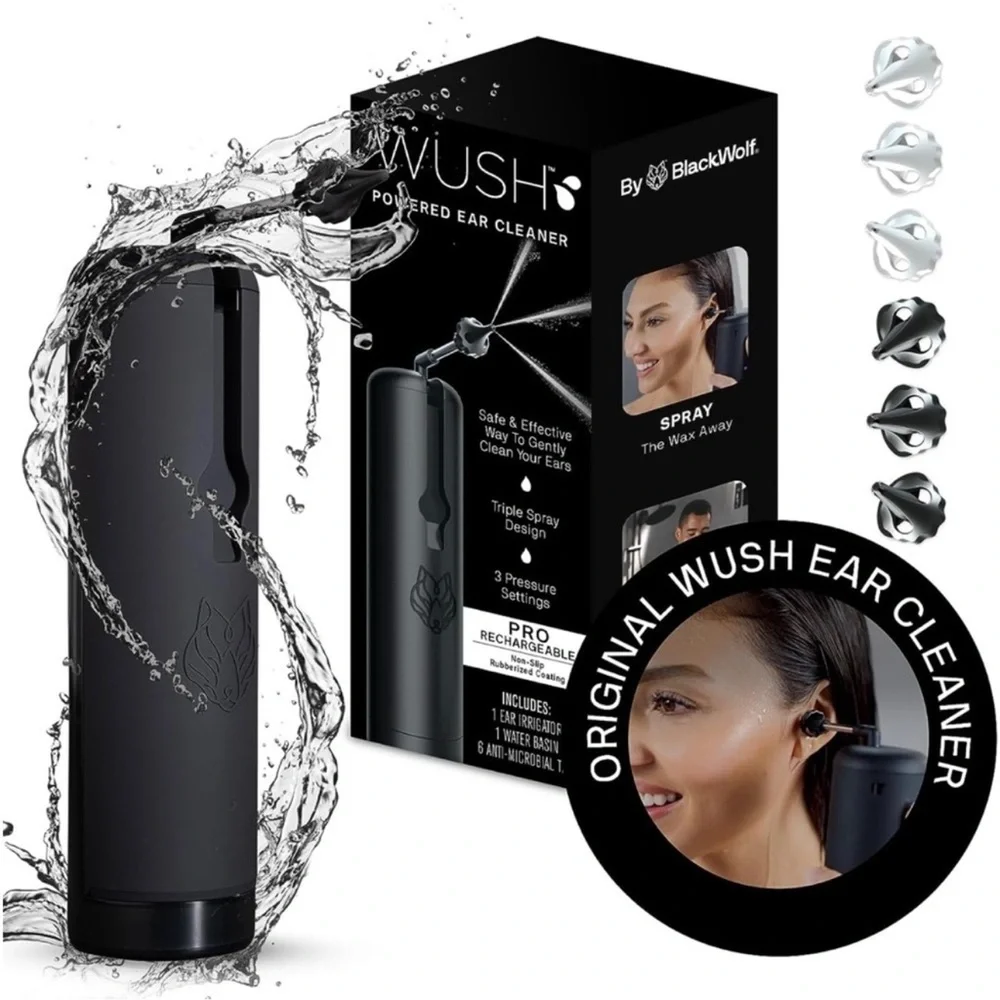 BlackWolf Wush Powered Ear Cleaner -Black